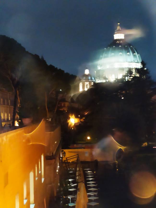 Coupole St-Pierre à travers vitre